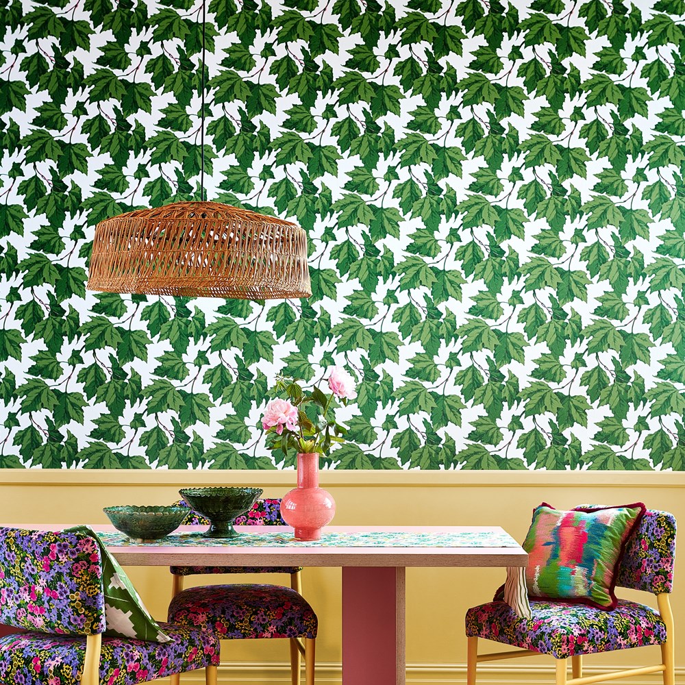 Dappled Leaf Wallpaper 113045 by Harlequin X Sophie Robinson in Emerald Green